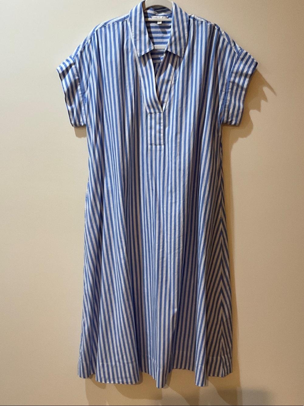 crown & ivy Blue and White Striped Shirt Dress